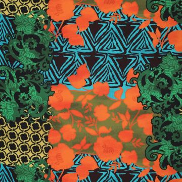 Stretch viscose Baroque Bloom groen