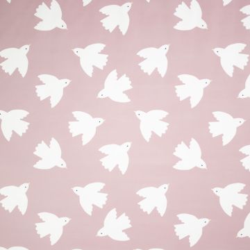 Raincoat print vogels oudroze