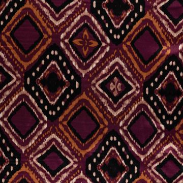Viscose satijn ethnic ruit bordeaux