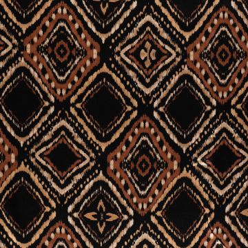 Viscose satijn ethnic ruit zwart