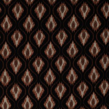 Dubbel jersey Ikat Ruit zwart-roest