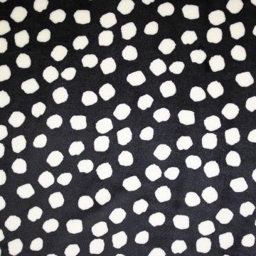 Double Soft Fleece Stippen Zwart-Ecru