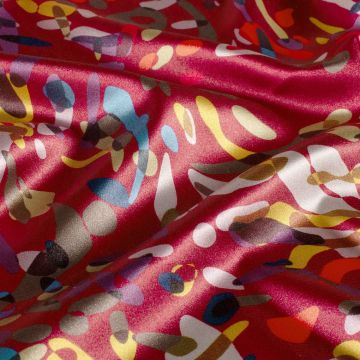 Satijn abstract multicolor rood