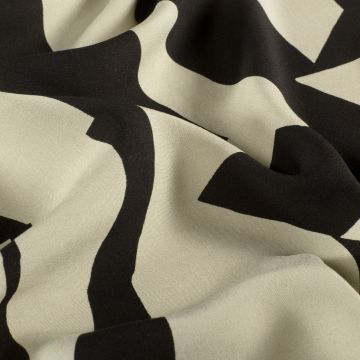 Viscose grafisch abstract zwart-ecru