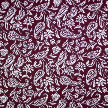 Double face jacquard paisley bordeaux