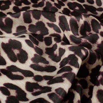Satijn velvet leopard aubergine
