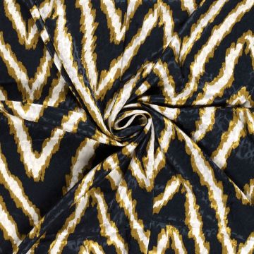 Satijn jacquard waves marine