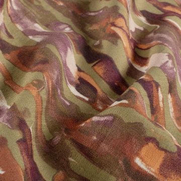 Bubbel viscose fantasie mosgroen