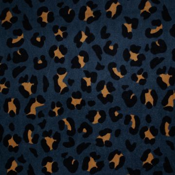 Nicky Velours Stof Leopard Petrol