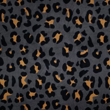Nicky Velours Stof Leopard Antraciet