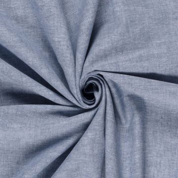 Linnen katoen oxford jeansblauw