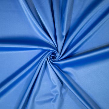 Stretch satin uni blauw