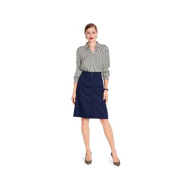 Burda patroon Dameskokerrok met knoopsluiting en minirok van bouclé met decoratieve knopen 5739
