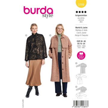 Burda Naaipatroon dames korte jas en jas met cape-effect #5769 maat. 36-46
