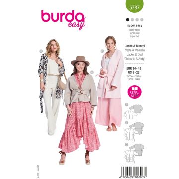 Burda Patroon loden damesjas, loungejas en lichte jas #5787 maat. 34-48