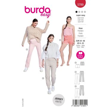 Burda Naaipatroon Nicki shorts, pyjamabroek en joggers voor dames #5789 maat. 34-48
