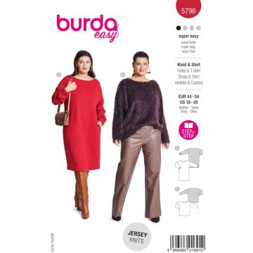 Burda Naaipatroon dames sweatshirtjurk & trui #5796 maat. 44-54