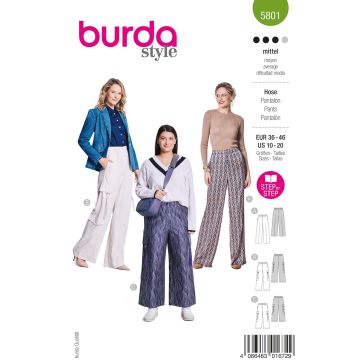 Burda Naaipatroon dames Marlene broek #5801 maat. 36-46