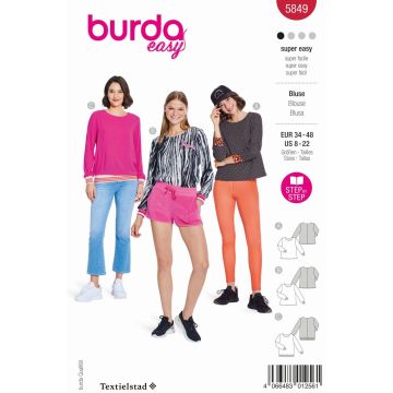 Burda patroon 5849 maat 132 t/m 48