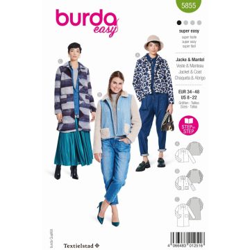 Burda patroon 5855 maat 34 t/m 48