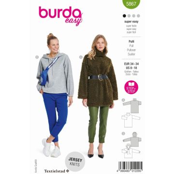 Burda patroon 5867 maat 34 t/m 44