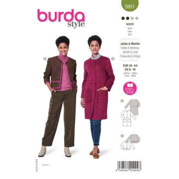 Burda patroon 5951 maat 34 t/m 44