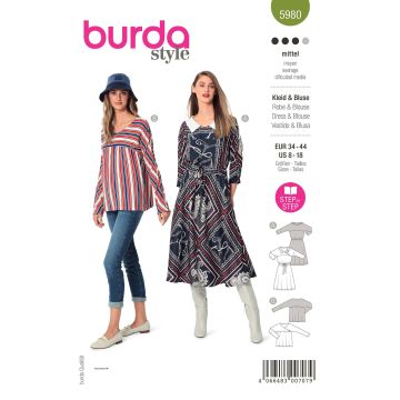 Burda patroon 5980 maat 34 t/m 44