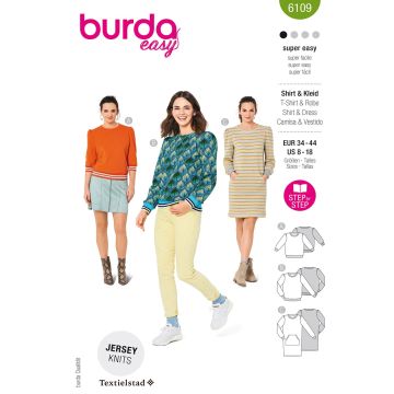 Burda patroon 6109 maat 34 t/m 44