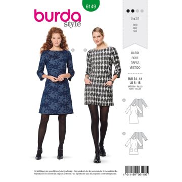 Burda patroon 6149 maat 34 t/m 44