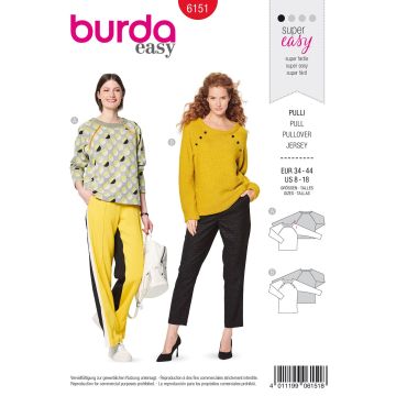 Burda patroon 6151 maat 34 t/m 44