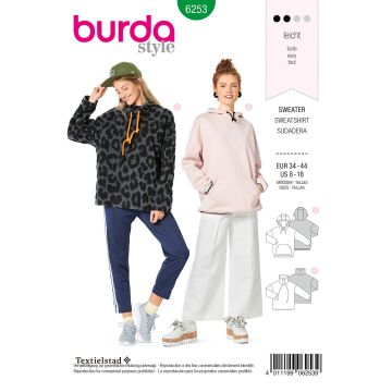 Burda patroon 6253 maat 34 t/m 44