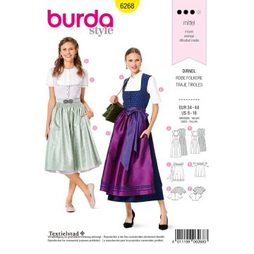 Burda patroon 6268 maat 34 t/m 44