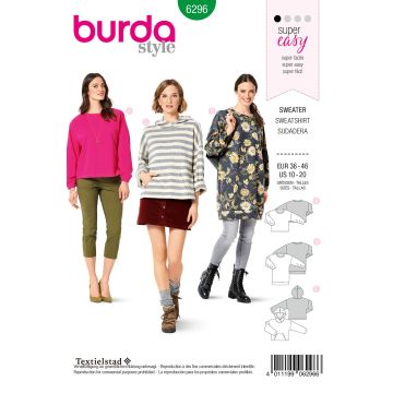 Burda patroon 6296 maat 36 t/m 46