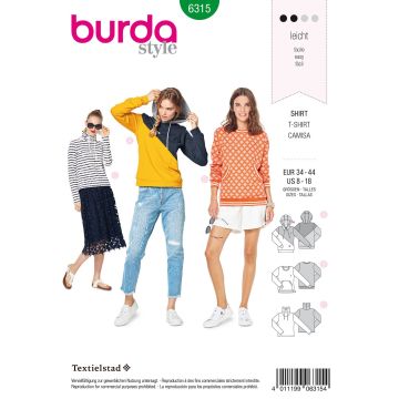 Burda patroon 6315 maat 34 t/m 44