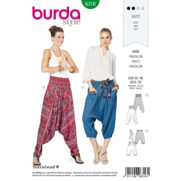 Burda patroon 6316 maat 32 t/m 46