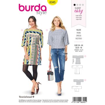 Burda patroon 6345 maat 34 t/m 44