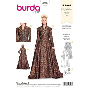 Burda patroon 6398 maat 34 t/m 44