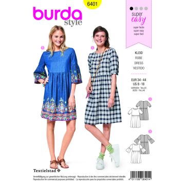 Burda patroon 6401 maat 34 t/m 44