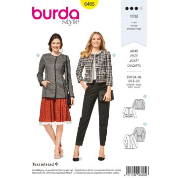 Burda patroon 6465 maat 34 t/m 46