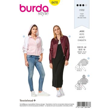 Burda patroon 6478 maat 32 t/m 44