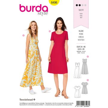 Burda patroon 6496 maat 34 t/m 46