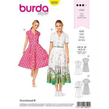 Burda patroon 6520 maat 34 t/m 46