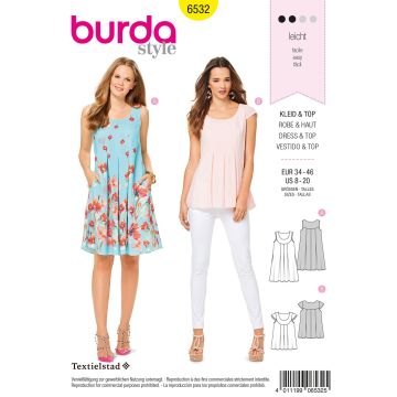 Burda patroon 6532 maat 34 t/m 46