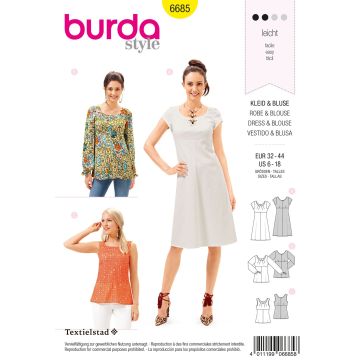 Burda patroon 6685 maat 32 t/m 44