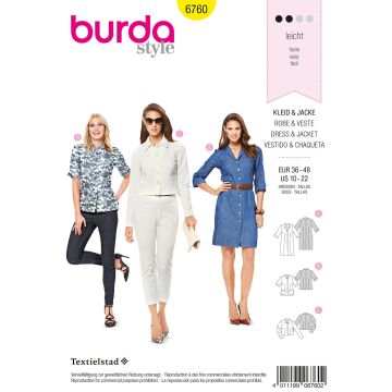 Burda patroon 6760 maat 36 t/m 48