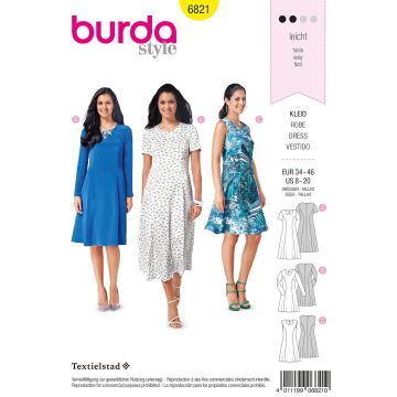 Burda patroon 6821 maat 34 t/m 46