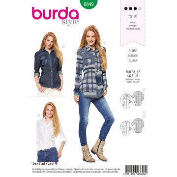 Burda patroon 6849 maat 32 t/m 42