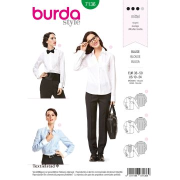 Burda patroon 7136 maat 36 t/m 50