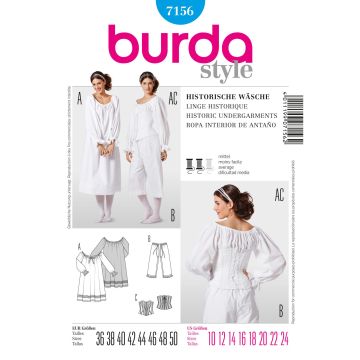 Burda patroon 7156 maat 36 t/m 50