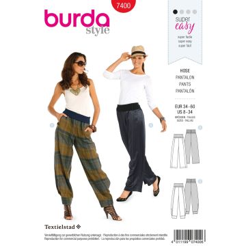 Burda patroon 7400 maat 34 t/m 60